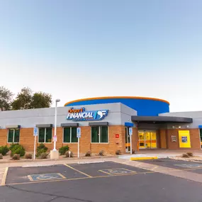 Desert Financial Credit Union's Phoenix - East Bell branch, exterior and parking lot