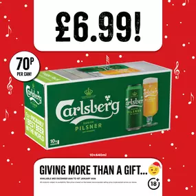 £6.99 on Carlsberg pilsner 18 pack