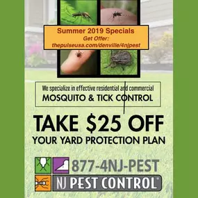 Summer 2019 Special, $25 OFF Yard Protection Plans, Get offer: thepulseusa.com/denville/4njpest