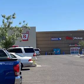 View from the parking lot outside - Fry's in Apache Junction with Desert Financial Credit Union located inside.