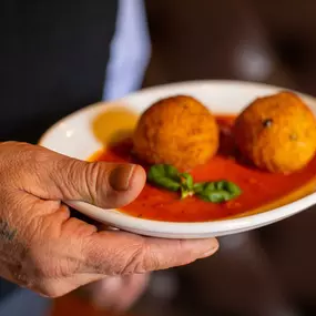 Lucia Ristorante - North End Boston - Arancini Served by Filippo Frattaroli