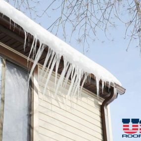 Prevent Ice Damage keep debris from gutters year round