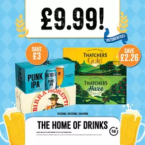 £9.99 each on selected beers