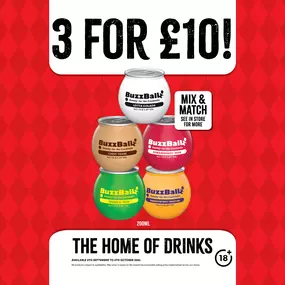 3 for £10 on buzzballz