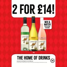 2 for £14 on selected wines