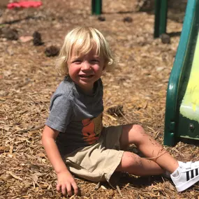 Preschool student enjoying playground time