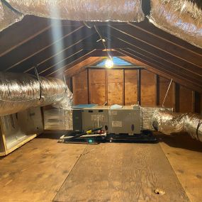 Carrier Residential 2.5 Ton Variable Speed Multipoise Fan Coil installed in an attic in Stratford, CT.