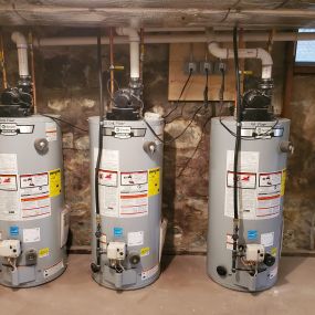 Three AO Smith 40 Gallon Gas Water Heaters Installed in Fairfield, CT