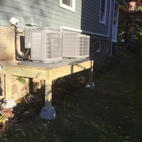 Installed Two Carrier Performance 1.5 - 2.0 Ton Central Air Conditioning Systems with Two Carrier Performance 96% AFUE 40000 BTUH Gas Furnaces, Ductwork, and Removed all baseboards from the home in Cos Cob.