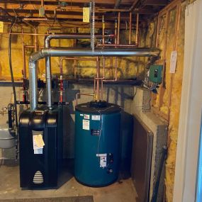 Burnham 105 BTU Gas Boiler ESC4 & Burnham 50 Gallon Indirect Water Heater Installed in Stratford, CT.