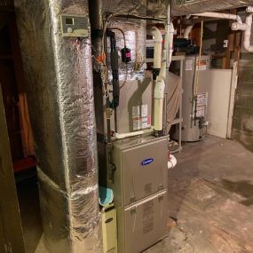 Carrier Comfort 95% AFUE 100000 BTUH 4 Way Multipoise ECM Condensing Gas Furnace Installed in Fairfield, CT.