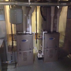 Two Carrier 96% AFUE Performance Series Gas Furnaces in Fairfield, CT.