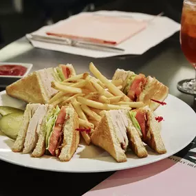 Club sandwich at The Beverly Hills Hotel's iconic diner