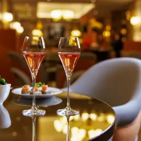 Flute of rose at Il Salotto