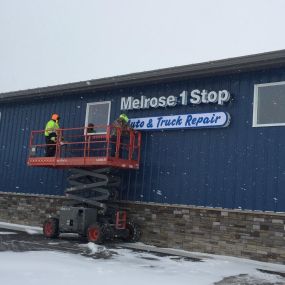 Melrose 1 Stop Auto & Truck Repair Sign Installation