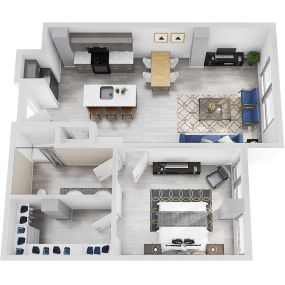 The Blonde 08 1 Bedroom Apartment Floor Plan