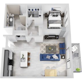 The Blonde 08 Prime 1 Bedroom Apartment Floor Plan