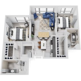 The Blonde 05 2 Bedroom Apartment Floor Plan