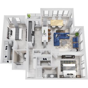 The Blonde 07 2 Bedroom Apartment Floor Plan