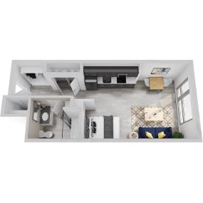 The Blonde 10 Micro Apartment Floor Plan