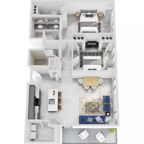 The Blonde 09 Prime 2 Bedroom Apartment Floor Plan