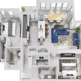 The Blonde 07 2 Bedroom Apartment Floor Plan