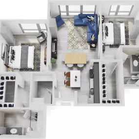 The Blonde 05 2 Bedroom Apartment Floor Plan