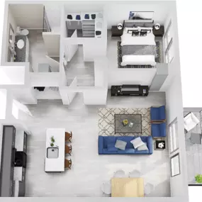 The Blonde 08 Prime 1 Bedroom Apartment Floor Plan