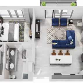 The Blonde 06 Prime 1 Bedroom Apartment Floor Plan