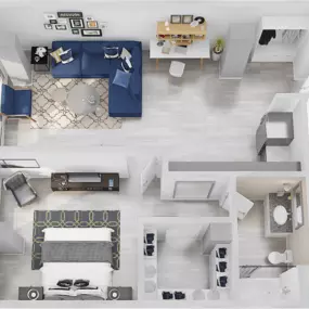 The Blonde 01/01 Prime 1 Bedroom Apartment Floor Plan