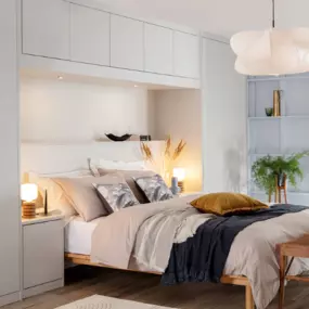 Manhattan Wardrobes in White with overbed storage