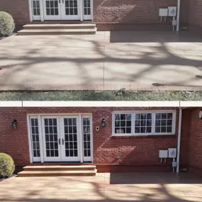 Powerwashing before and after