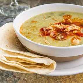 It’s soup season, amigos!  Warm up your day with our famous, house-made Green Chile Soup. Made with fresh green chiles, sautéed chicken, and rich house-made chicken broth. Pair it with warm flour or corn tortillas, and you’ve got the ultimate cold-weather cure.