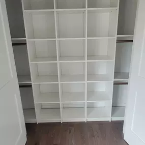 This closet in Niantic, Connecticut, is spacious and can fit a variety of things. We added Custom Shelving to make it easier to organize and find the things this homeowner needs. Don't they look neat?