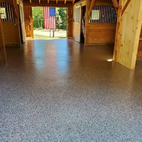 Just because it’s a stable doesn’t mean you have to live with an ugly concrete floor! We installed an Epoxy Floor in this Stonington stable—and the results are breathtaking! #TailoredLivingNianticMystic #EpoxyFloors #FreeConsultation #TailoredToYourNeeds