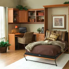 Small living spaces are no problem for Tailored Living of Niantic & Mystic. Murphy Beds are the perfect choice to give your bedroom/office the style you need. #TailoredLivingNianticMystic #FreeConsultation #MurphyBed #TailoredToYourNeeds