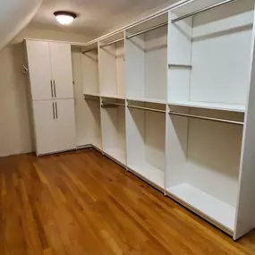 Got a spare room? Then let yourself be inspired by this Ledyard home! Here, we came in and installed shelves and other fixtures to create a gorgeous—and enormous—walk-in closet with so much storage potential! #TailoredLivingNianticMystic #LedyardCT #ClosetUpgrade #FreeConsultation