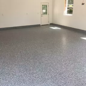 Can we say garage goals? These Waterford homeowners wanted a solution for their concrete floor—so we came in with this Epoxy Flake Floor. The before and after transformation is stunning! #TailoredLivingNianticMystic #EpoxyFloor #EpoxyFlake #WaterfordCT #FreeConsultation