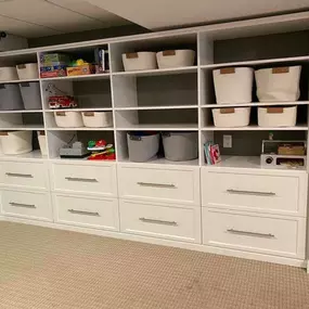 Unleash the ultimate blend of style and storage! ????✨ Our custom built-ins are the superheroes of organization, ready to rescue your space from clutter and keep your treasures displayed in style. #StorageSolutions #HomeOrganizationHero