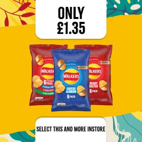only £1.35 on walkers crisps at select convenience
