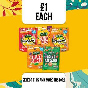 £1 each on sweets at select convenience