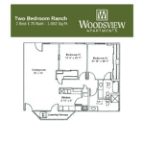 Woodsview Apartments Floor Plan Two Bedroom Ranch, Two Bedroom 1.75 Bath Apartment in Janesville Wisconsin