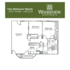 Woodsview Apartments Floor Plan Two Bedroom Ranch, Two Bedroom 1.75 Bath Apartment in Janesville Wisconsin