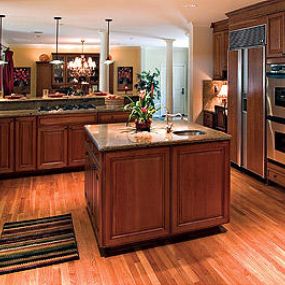 Kitchen with hardwood floors.