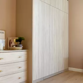 Element Fitted Wardrobes and coordinating drawers in Light Driftwood