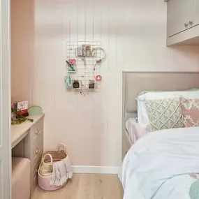 Cabin bed with Shaker Fitted Wardrobes, cupboards and dressing table in Stone