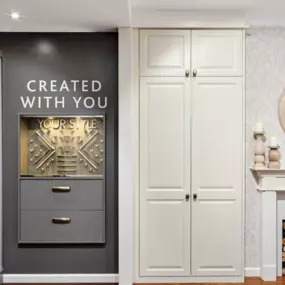 Sherbourne Wardrobes in White with door racks of samples