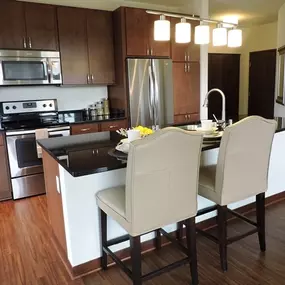 Lilly Preserve Apartments Kitchen with stainless steel appliances