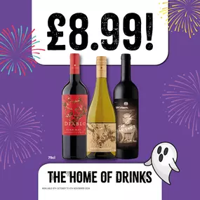 Selected wines £8.99, Diablo, 19 crimes, wine deals.