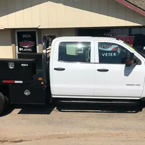 Flat bed work truck